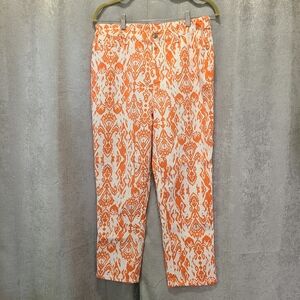Chico's Orange and White Cropped Pants